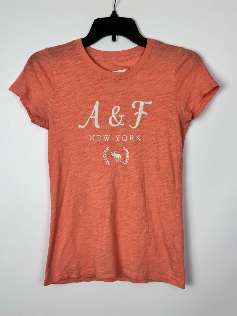 Abercrombie & Fitch Coral Logo Short Sleeve Tee